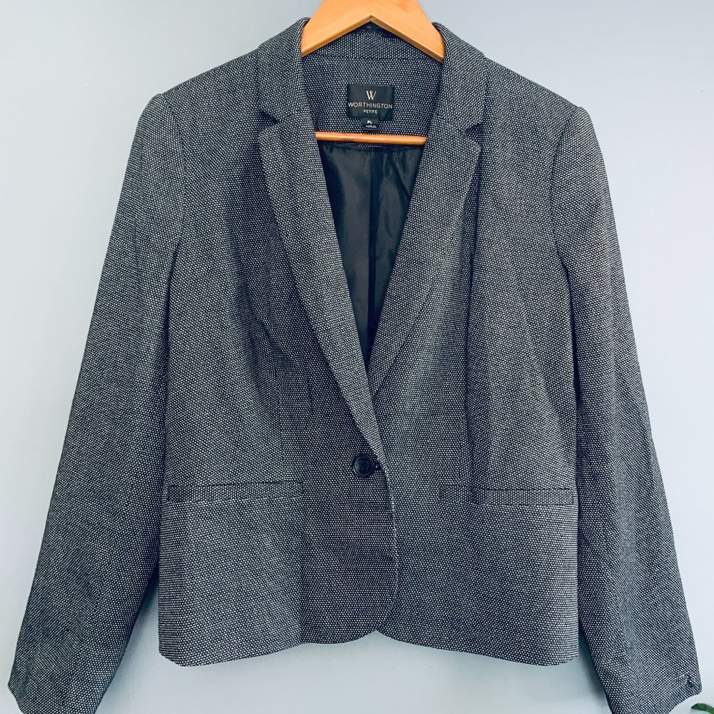 Worthington Polka Dot Blazer Jacket L LP